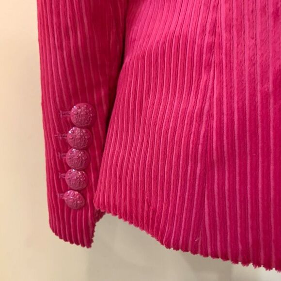 Veronica Beard Gaya Blazer Corduroy Miller Hot Pink Collared Size 2 Jacket - Picture 6 of 11